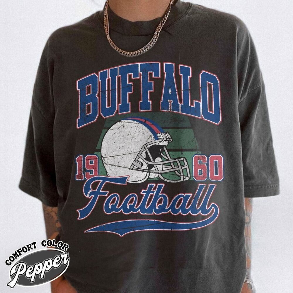 Buffalo Football Old School Look Comfort Colors T-Shirt 91